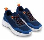 Baskets de Sport Enfant Bleu Marine et Cyan – Sneakers Respirantes avec Lacets et Touches Orange