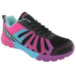 Baskets de Sport Fille / Femme Multicolor – Sneakers Respirantes Rose, Bleu et Noir