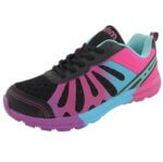 Baskets de Sport Fille / Femme Multicolor – Sneakers Respirantes Rose, Bleu et Noir - Image 3