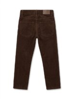 Pantalon Enfant en Velours Côtelé Marron – Pantalon Droit Chaud et Élégant à Boutons - Image 3