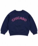 Sweat Fille Bleu Marine à Motifs Miami et Chicago