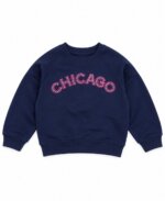Sweat Fille Bleu Marine à Motifs Miami et Chicago