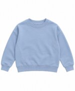 Sweat Fille Uni Bleu Ciel, Écru et Marron - Image 3
