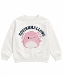 Sweat Fille Écru avec Motif Axolotl Rose