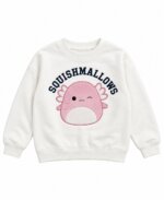 Sweat Fille Écru avec Motif Axolotl Rose