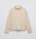 Pull Col Roulé Fille Beige – Maille Élégante