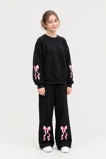 Ensemble Fille Sweat et Pantalon Large – Motif Nœuds - Image 4
