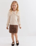 Pull Fille Écru avec Col Fantaisie